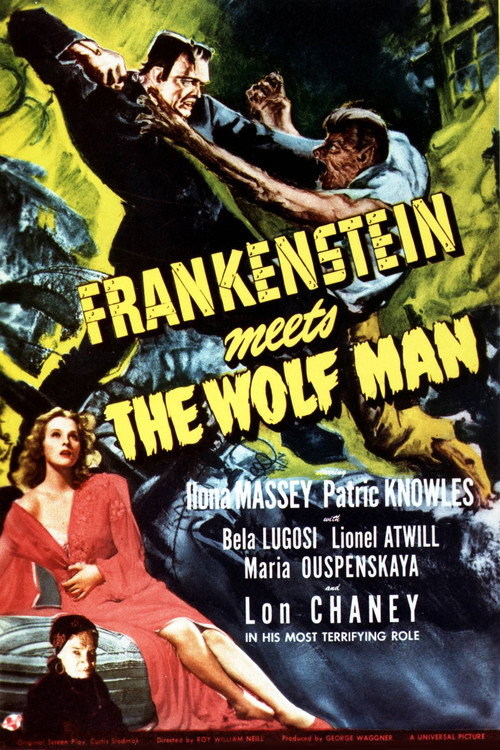 Poster von Frankenstein trifft den Wolfsmenschen