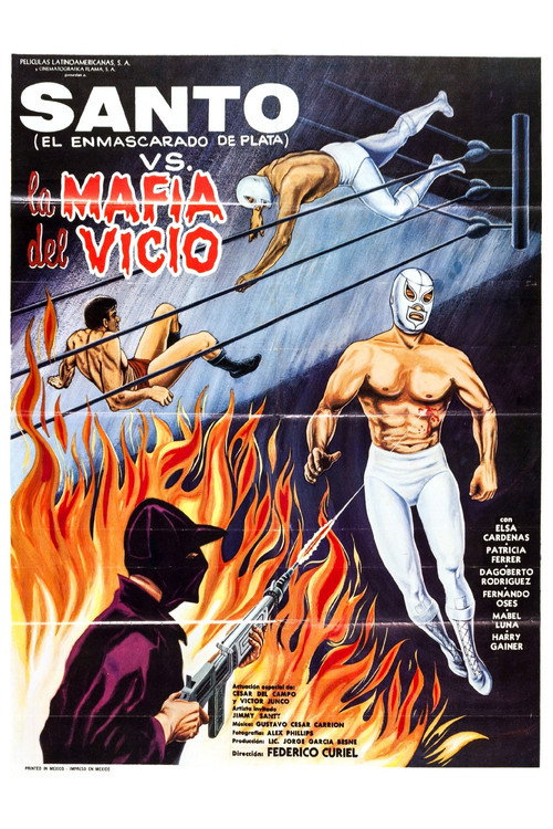 Póster de Santo contra la mafia del vicio