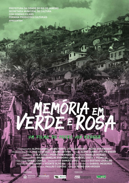 Póster de Memória em Verde e Rosa